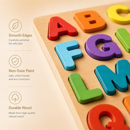 Image of Wooden ABC Number & Shape Puzzle Board, Set of 3, Age 2-5 Years