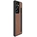 DNGN Designed for Samsung Galaxy S21 Ultra Case Compatible S-Pen Built-in,PU Leather Case Has Pen Storage Holder [Only Case Not Include Pen](Brown)