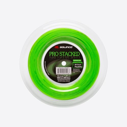 Solinco Pro Stacked Tennis String Reel (660ft/200m) (Neon Green)
