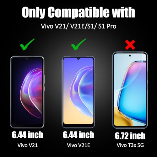 Image of AIBEX Tempered Glass for Vivo V21 / Vivo V21E / Vivo S1 / S1 PrO /Samsung A30 / Samsung A50| 9H Hardness | Anti-Glare & Anti-Fingerprint | Water Resistant | Edge-to-Edge Full Screen Protector