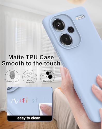 Image of DIZORO Compatible with Mi Redmi Note 13 Pro Plus 5G Back Cover with Upgraded Square Edges for Camera Protection Shockproof Flexible Matte Liquid Silicone Mobile Phone Case (Sierra Blue)