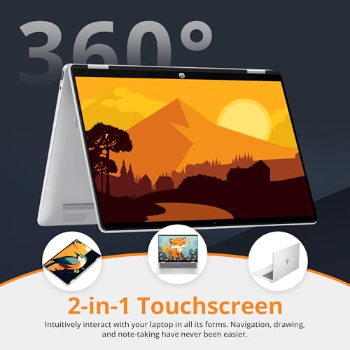 Image of HP OmniBook 5 Flip 2-in-1 14 inch 2K Touchscreen Laptop, Intel 7 150U, 16GB LPDDR5, 1.16TB Storage (1TB SSD+160GB Docking Station Set), Intel Graphics, Backlit Keyboard, Copilot, Win 11 Pro, Silver