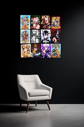 Image of VEENSHI Paper Set Of 30 Anime Wall Poster Tokyo Revener,Chainshaw,Haikyu,Naruto,Onpiece And More Anime Mix Posters (Size 11.8X8.3 Inch 300 Gsm Hard Poster)
