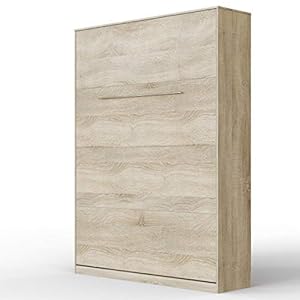 SMARTBett Standaard 140x200cm Vertikaal Sonoma Eik Comfort | Opklapbed, Muur Bed, Klapbed, Kastbed, Opklapbaar Bed