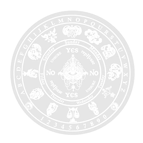 あなたの内なる自己に近い占いダウジングのための振り子ボード、スター振り子チャートマットまたはクリスタルネックレスアクリルクリア形而上学的メッセージ彫刻された魔術ウィッカ祭壇用品 Tndb