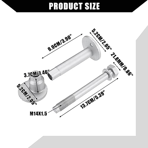 Hihaha UU000237A230606 No.48409-35050/48452-35020 Lower Control Cam Plate Toe Adjust Camber For Toyota 4Runner 1996-2004 / Camber Caster Adjusting Bolt Kit/Metal / 4Sets / Silver Tone thumb #4