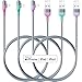 Apple MFi Certified 3Pack 3Color Lightning Cable iPhone Charger Nylon Braided USB Charging Cord for iPhone (3Color-6ft)
