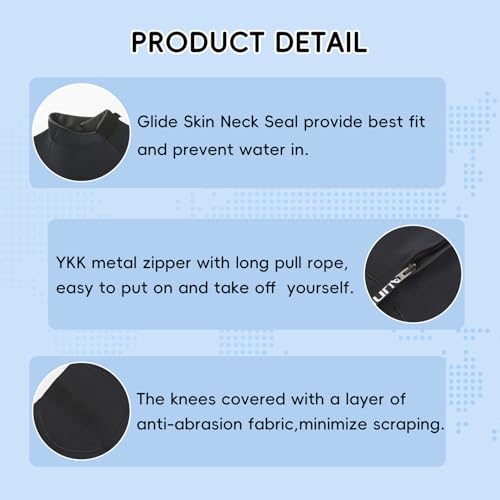 Image of Mens 5mm Full Wetsuit Ultra-Stretch Neoprene Surfing Diving Suit | GBS Seams Thermal Wetsuits, Neoprene Back Front Zipper for Surfing, Swimming