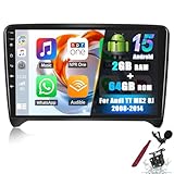 [CarPlay sans fil Android Auto, Mirror Link]Radio tactile 2 din pour A-udi TT MK2 8J prenant en charge CarPlay et Android Auto avec commande vocale. Il suffit de connecter le autoradio Android à votre téléphone via WiFi/Bluetooth pour accéder aux contacts du téléphone, à la navigation GPS, à la musique, aux vidéos, aux messages et à d'autres applications sur le tableau de bord de la voiture, rendant la conduite plus intelligente et plus pratique. Mirror Link fonctionne pour les téléphones Android/iOS afin de synchroniser l'écran du téléphone.
