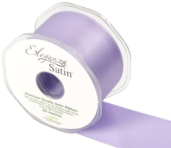 OakTree Double Faced Ribbon, Purple (Lavender No. 45), 50 mm x 20 m