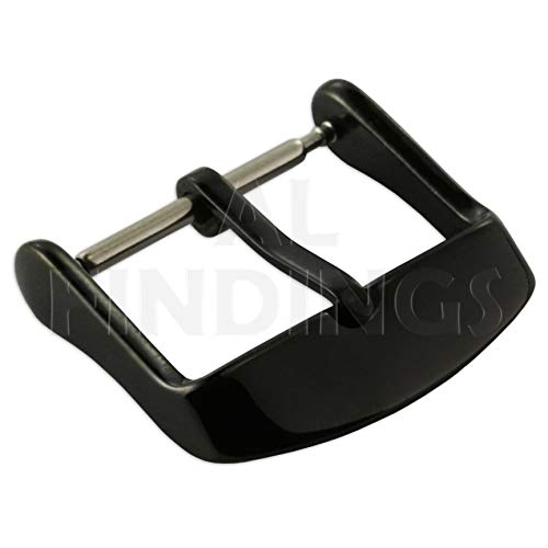 Preisvergleich Produktbild Jewellers Tools Schwarze Uhrenschnalle. Ersatz-Uhrenarmband, 22 mm.