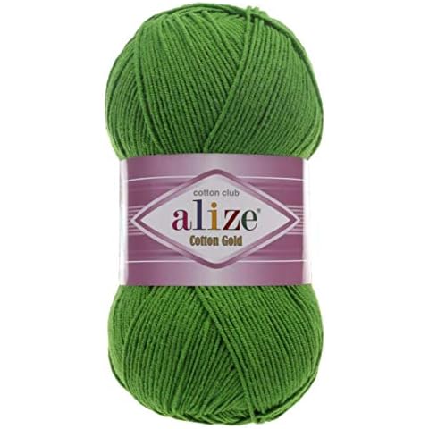 55% Cotton 45% Acrylic Alize Cotton Gold Yarn 1 Skein/Ball 100 gr 360 yds (126-Grass) Cover