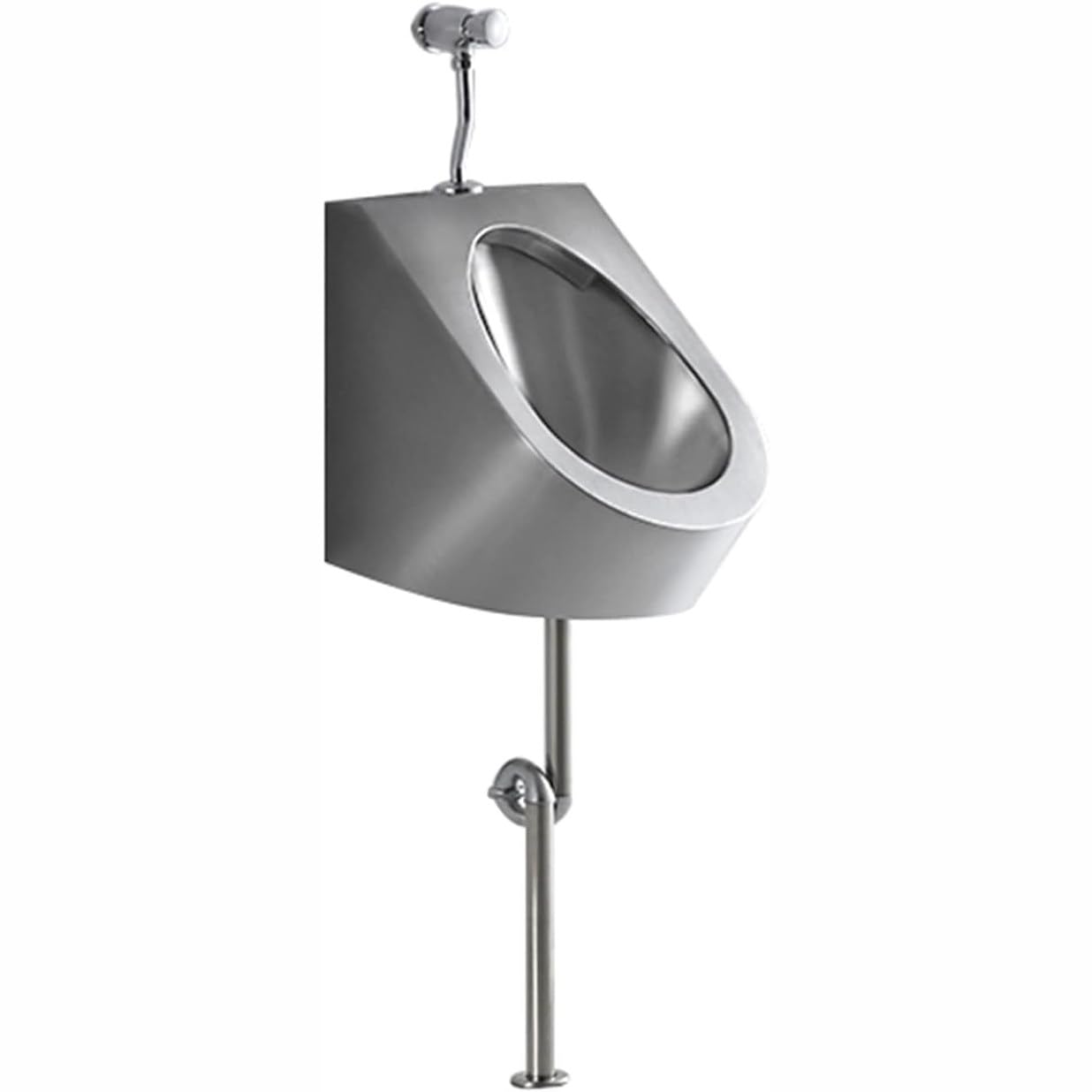 Urinario de pared de acero inoxidable de alta eficiencia para hombres, diseño comercial antidesbordamiento, solución higiénica de inodoro montado en el suelo para baños públicos