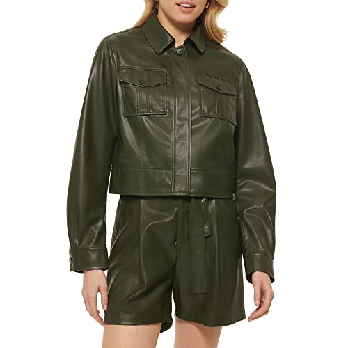 ジャケット・アウター DKNY archive leather jacket DKNY Men's Leather Motorcycle Jacket, Black, Large at Amazon
