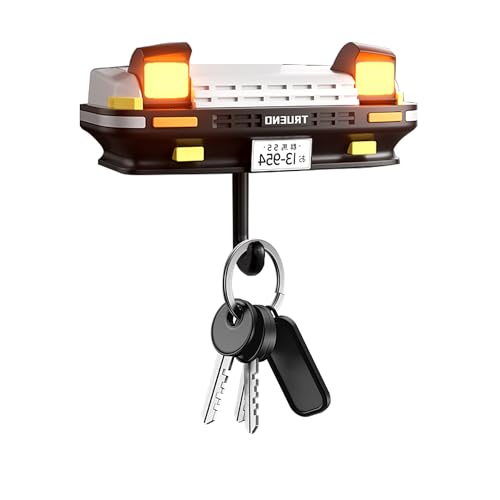 Image of Initial D AE86 & Mazd@ MX5 Miata Retro Car Wall Key Holder - LED Pop-Up Headlight, Auto-Off Light, Car Enthusiast Organizer for Home & Garage (AE86-White【with Lights】)