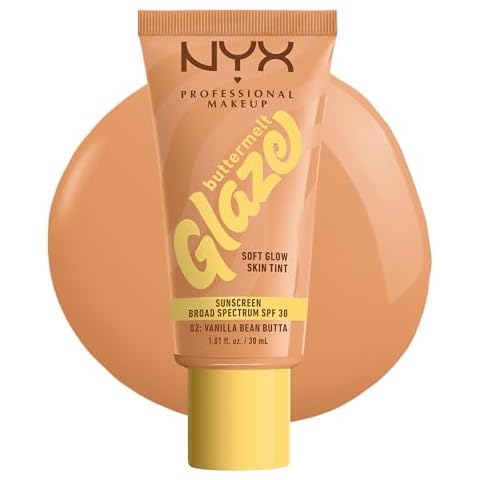 NYX PROFESSIONAL MAKEUP Buttermelt Glaze Soft Glow Skin Tint + SPF 30, Up To 12HR Wear, 02 Vanilla Bean Butta Cover