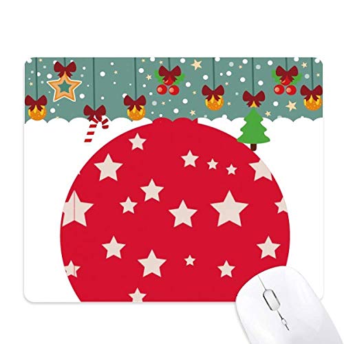 Tapis de souris de Noël rouge en caoutchouc antidérapant sous-main bureau étoiles