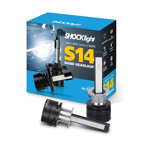Par de Lâmpadas Automotivas Headlight S14 Nano H3 6000K 12V 3600LM Shocklight - SLL-140003