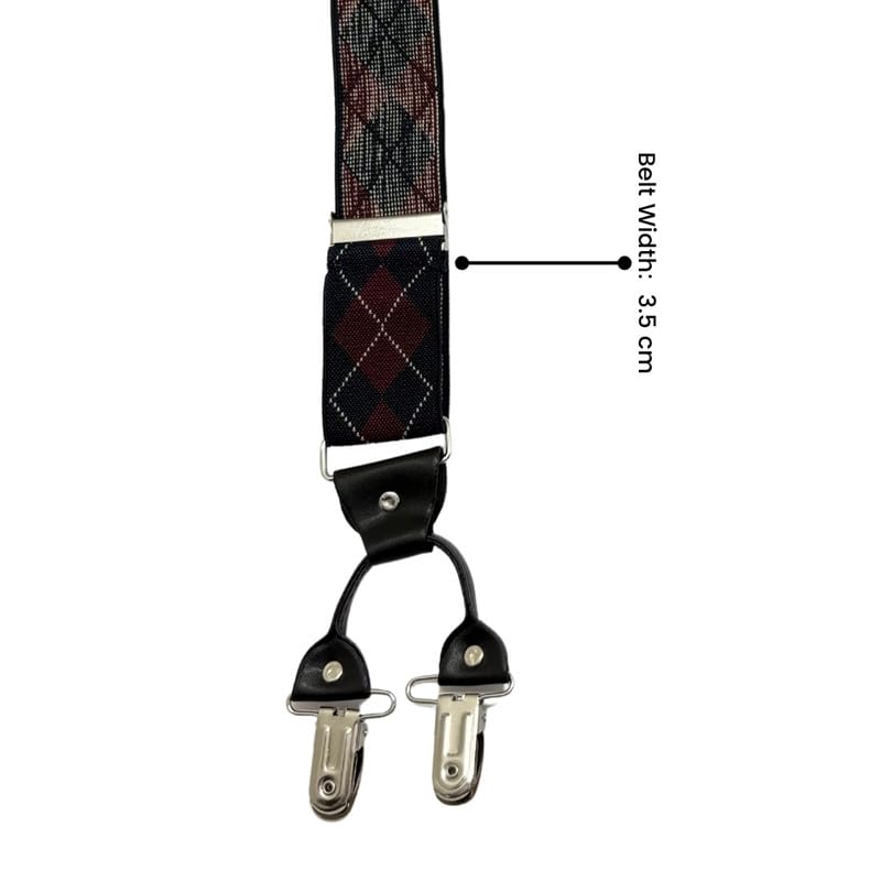 Image of The Tie Hub Suspenders for Men | Slim Clip-On Y-Back Elastic Braces | Adjustable 1.25 Inch | Formal Wedding Office