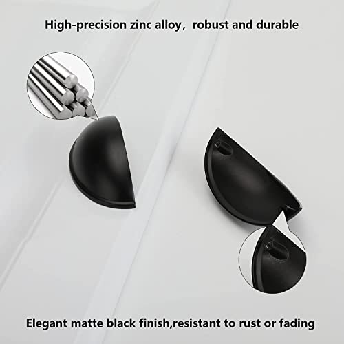 LONTAN 20 Pack Black Cup Handles 76mm Hole Centers 3 Inch Cup Cupboard Handles Suitable for Cabinets and Drawers in Bedrooms Kitchens - Image 3