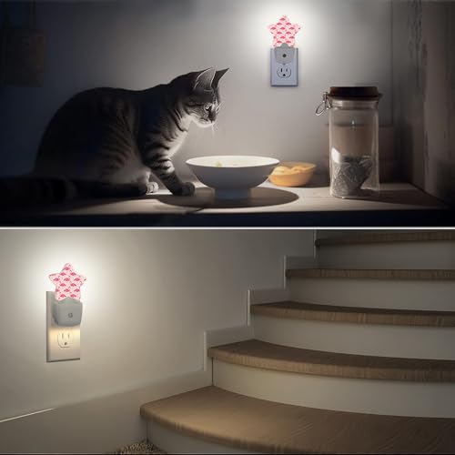 Image of Pink Flamingo Night Lights Plug into Wall with Dusk to Dawn Sensor,Lamp for Bedroom Bathroom Hallway Nightlight for Women Girls