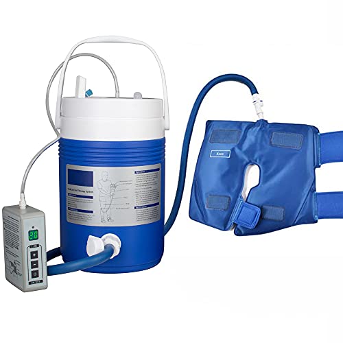 Funchic Cold Therapy Machine Cryo Cuff Knee Cooler Cold Therapy Ice Machine for Knee Physical Therapy Equipment Cold Therapy System with Cooler for After Knee Surgery, Trauma, Rehab & Sports Injuries