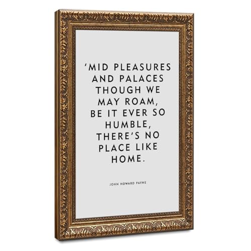 Poster There's No Place Like Home rétro sous cadre doré de 30x45 cm