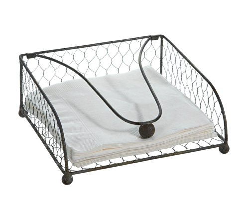 Creative Co-Op Square Grey Wire Napkin Holder