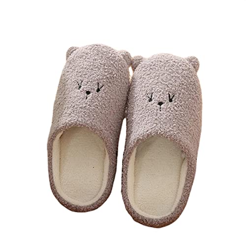 Chausson hiver femmes en peluche café taille 44-45 maison