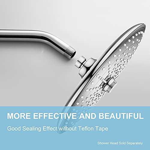 OFFO Shower Arm with Flange 25cm(10 inch) Universal Wall-Mounted Replacement Shower Arm for Fixed Shower Head and Rain Shower Head Chrome - Image 2
