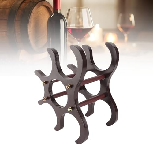 Soporte para 6 botellas de vino en madera roja miniatura 3