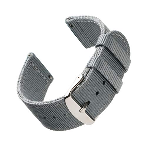 Archer Watch Straps - Premium-Uhrenarmbänder aus Nylon mit Schnellverschluss (Grau, 18mm)