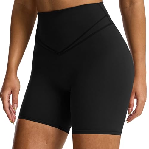Aoxjox Siren Workout Biker Shorts for Women Tummy Control High Waisted Hidden Scrunch Athletic Gym Yoga Short 5