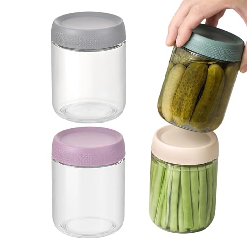 ycezw Tarros de yogur con tapas, 4 recipientes herméticos de ancha, recipiente para congelador hermético para preparación de comidas, condimentos, copos de avena, aperitivos,
