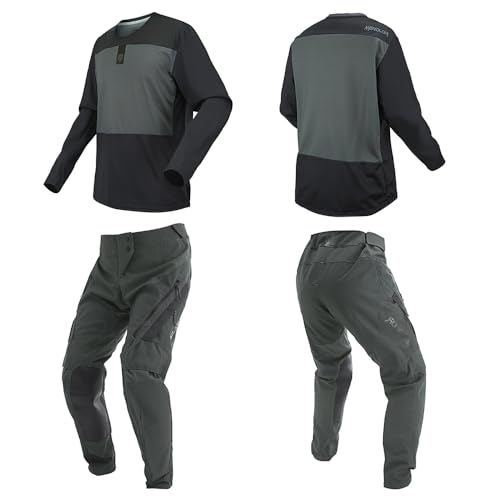 MENDLOR Motocross Jersey Pants Combo Mens Mx Gear Set Dirt Bike Riding Offroad Riding Racewear Adult Racing Set (Black, Jersey M/Pants 32)