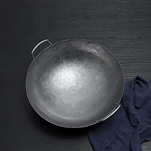 CTCOIJRN Antihaftbeschichteter Eisen-Wok, unbeschichtete chinesische Haushalts-Bratpfanne, Doppelohr-Rühr-Wok-Pfanne for Elektroherd 4 CTCOIJRN Antihaftbeschichteter Eisen-Wok, unbeschichtete chinesische Haushalts-Bratpfanne, Doppelohr-Rühr-Wok-Pfanne for Elektroherd