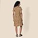 Amazon Essentials Women's Short-Sleeve Crewneck Tiered Dress, Dark Camel Leopard, Small