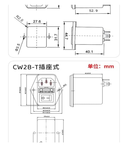 Filtro CW2B-6A-T para proteger tu taller doméstico con interruptor rojo 220V 2