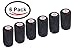 4 Inch Vet Wrap Tape Bulk (Black) (Pack of 6) Self Adhesive Adherent Adhering Flex Bandage Grip Roll for Dog Cat Pet Horse