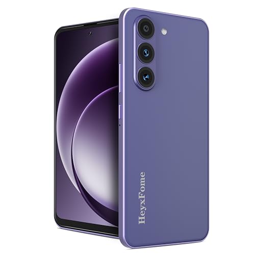 HeyxFome Mobile Phones - Android 14 Smartphone, 6.6" HD+ Large Display, 13MP Camera, Octa Core Android Phones, 6(3+3)GB+32GB/256GB, 4G Dual SIM Free Mobile Phone, Face ID/GPS, Cheap, UK (Light Purple)