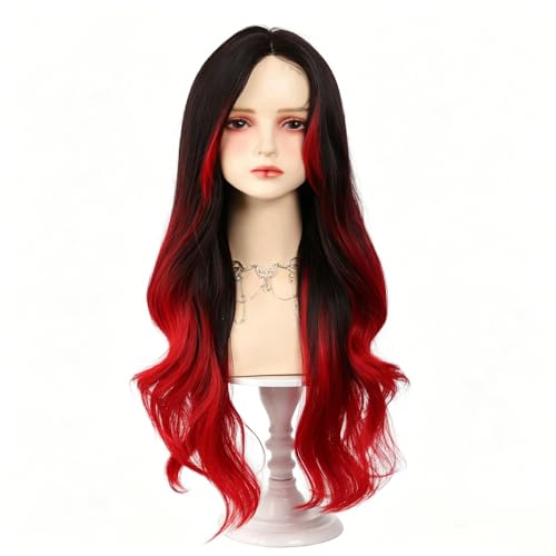 Perruque longue ondulée brune et blonde idéale pour vos soirées et cosplay