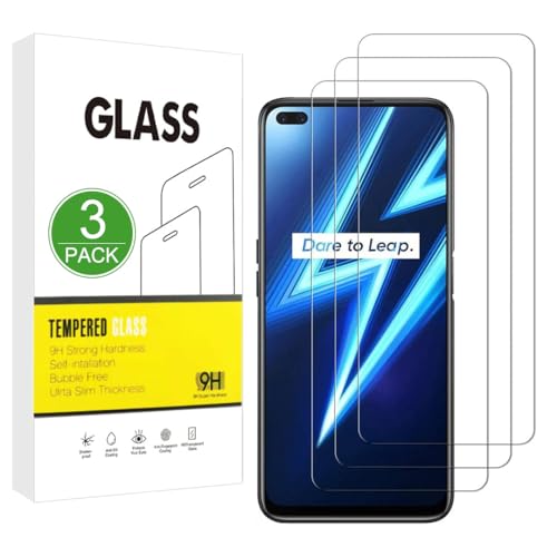 X-Dision Compatible con Oppo Realme 6 Pro Protector de Pantalla,3 Piezas Película Protectora 2.5D[Dureza 9H,Alta Sensibilidad,A prueba Roturas] Alta Definicion Vidrio Templado