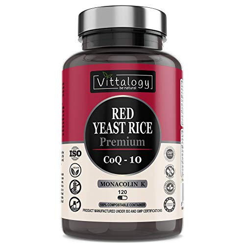Vittalogy Red Yeast Rice Premium. Levadura de Arroz Rojo Con Coenzima Q10....