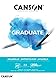 CANSON Graduate, Aquarellpapier, fein, 250 g/m², an der kurzen Seite geleimter Block, DIN A4 21 x 29,7 cm, Naturweiß, 20 Blatt