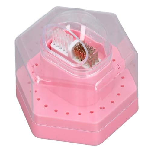 Caixa de Brocas para Unhas, Cabeça de Lixa para Limpeza, Furo de Armazenamento, Duas Em Uma, Brocas