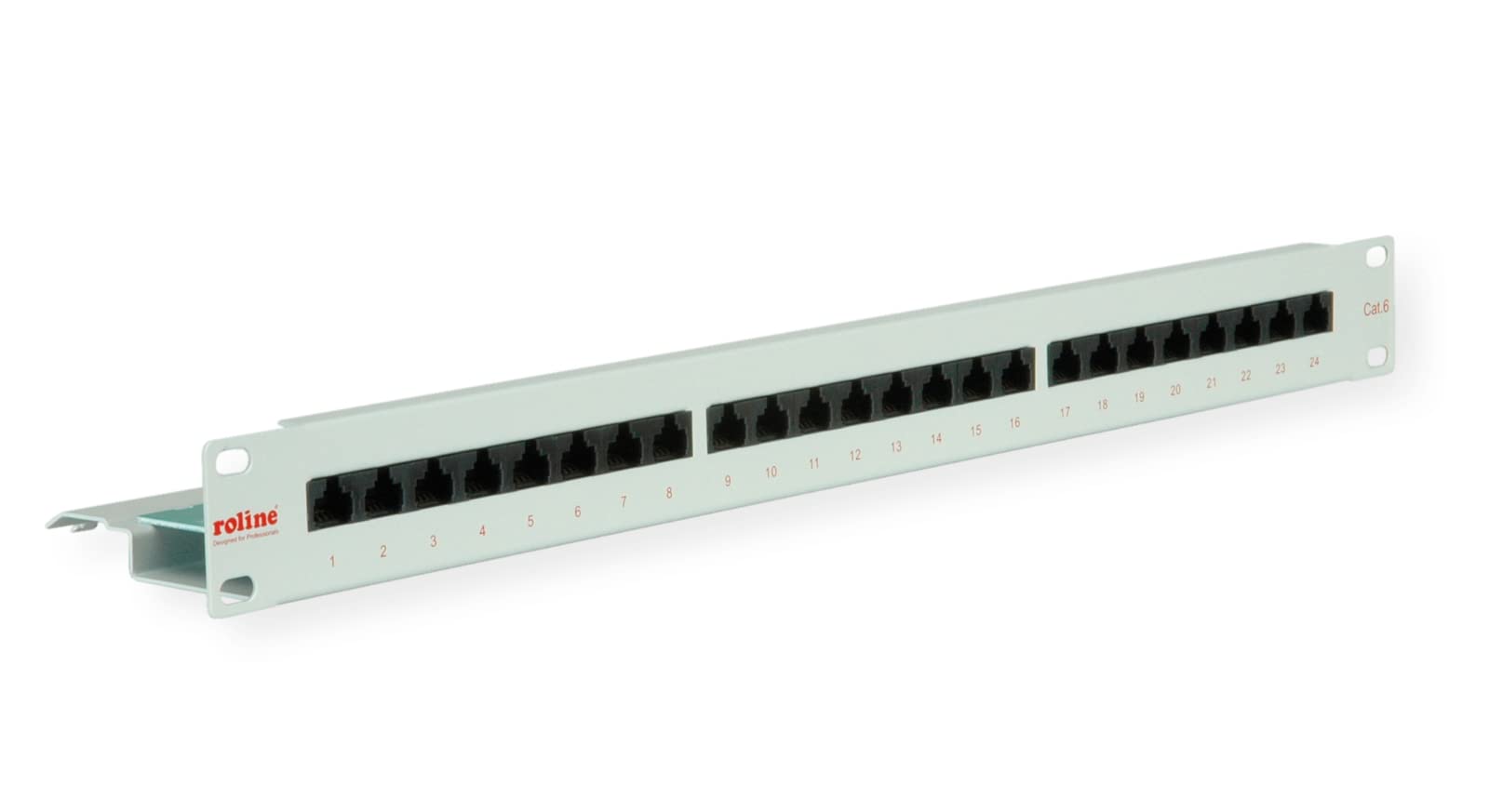 ROLINE Cat.6/Class E 19" Patch Panel, 24 Ports, UTP light grey pezzo di pannello