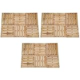 SOULONG Solong 18 Stück Terrassenfliesen Holzfliesen Terrassenfliesen Terrassendach Terrassenbänder, Holz braun 50 x 50 cm