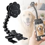 Dog Selfie Treat Clip for Phone, Pet Photo Prop for Dogs, Puppy Attention Grabber for Photos and Videos, Phone Treat Holder, Black