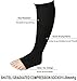 Open toe Toeless Compression Socks 3 Pairs for Women& Men 15-20 mmHg Knee High Toeless Support Stockings Hose Athletic Running Travel Pregnancy(L/XL, Black)