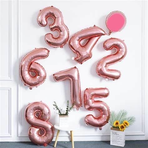 Image of 18 Balloon 40 inch Rose Gold Number Balloons for 18 Birthday Decoration | Saturated Color, Large 40 in, With Straw & Hanging Hole, For Back-to-School Season, Wedding, Christmas, New Year, Anniversary